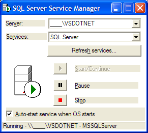 MSDE Win. Form App SQL Service Manager